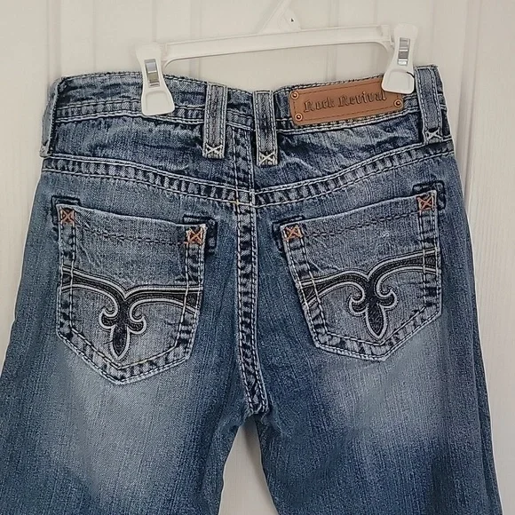 Rock Revival Distressed Lydia Slim Boyfriend Jeans pants size 26 - Picture 1 of 6